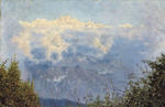 Kanchinjinga, Pandim and other mountains in the clouds