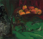 Still life with apples and Chinese figures