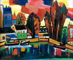 Paysage au drapeau rouge