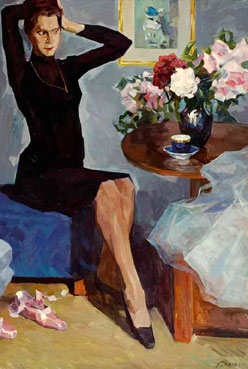 Ballerina in her dress room