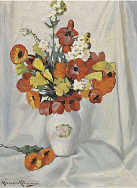 Still life of flowers in a vase