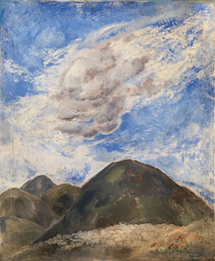 Sheep under clouds in Colorado