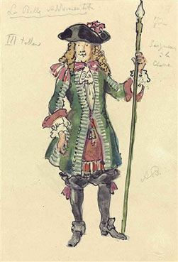 Two costume designs for Sleeping Beauty: Seigneurs à la Cane; and Dames de Palais