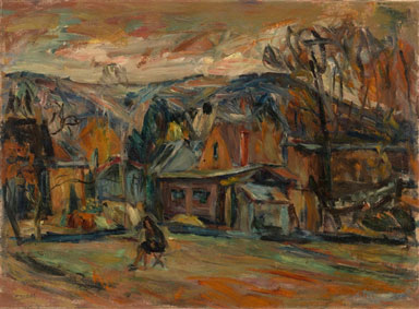 Landscape with artist