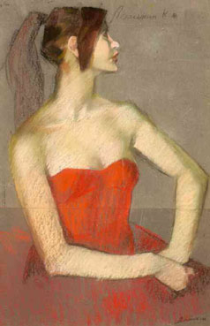 Ballerina in red dress