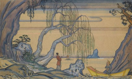 Set design for act I of the Nightingale