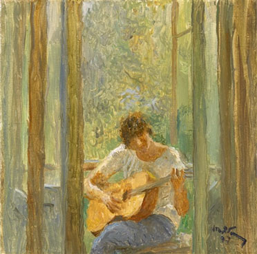 The artist`s granddaughter on the balcony