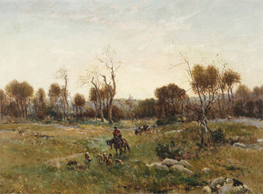 Scène de chasse à courre 