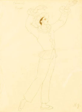 Costume design for a Pierrot for Carnaval