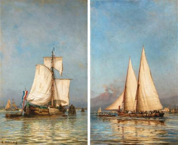 A pair of sailing boats, Holland and Naples