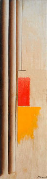 Molded composition with red and yellow