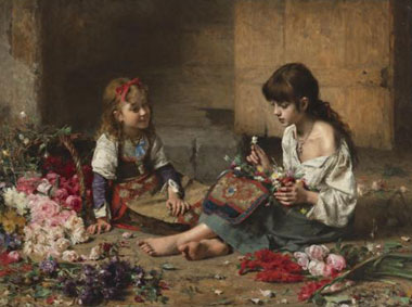 Young flower girls