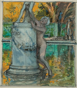 Illustration for René Boylesve`s La Leçon d`amour dans un parc 