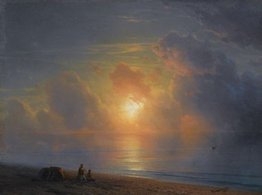 Sunset over the Crimean coast