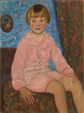 Portrait of a child in pink