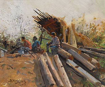 Fishermen in the Berezovsky district