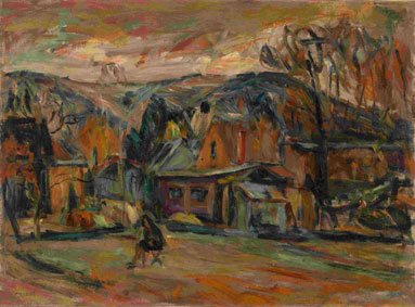 Landscape with artist