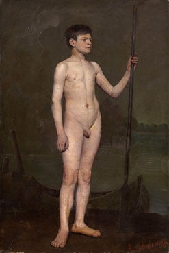 Boy with an oar