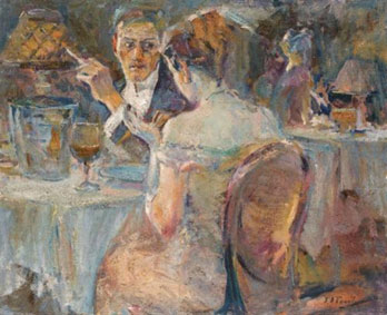 Evening in a Parisian cafe