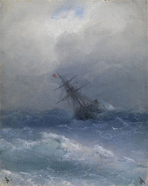 Ship in storm