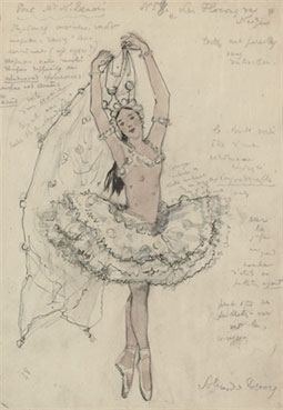Costume design for `Les flocons de neige` from `The Nutcracker`