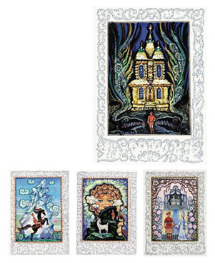 Eight illustrations for the fairytale Three Kingdoms