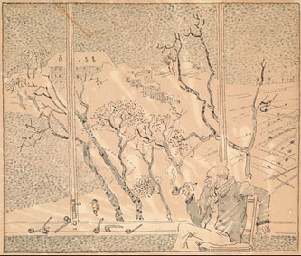 Man Smoking by the Window