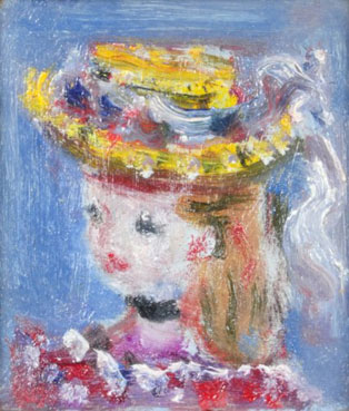 Jeune fille au chapeau fleuri
