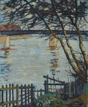 Rivière et pont ferroviaire