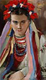 Ukrainian girl wearing folk dress