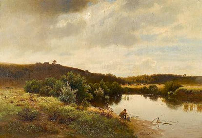 Fishing on the Kazanka river, near the Volga
