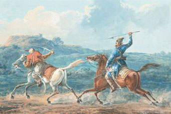 Afshar - a Persian horseman pursuing a Turk