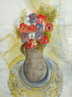Bouquet of Mauve and Red Flowers
