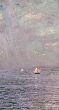 At sea