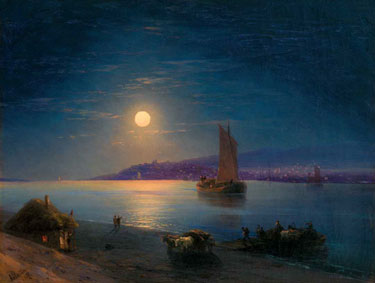 Moonlit night on the Dnieper
