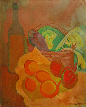 Still Life with Bottle and Fruits