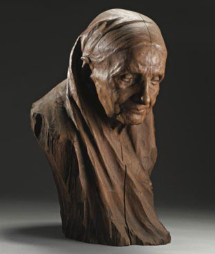 Bust portrait of an old woman