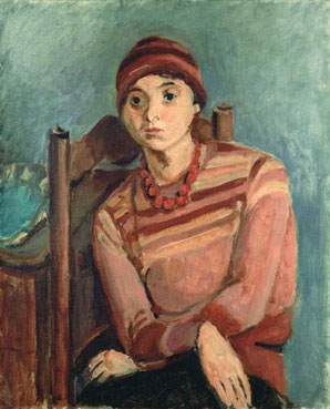 Femme au collier rouge