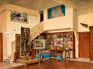 Interior of Serge Ivanoff`s studio in Paris