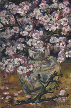 Cherry blossoms in a vase