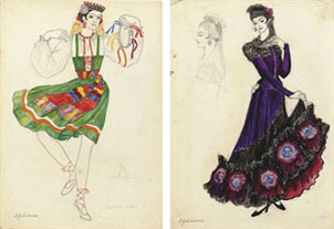 Costumes for a dancer with a tambourine; flamenco dancer