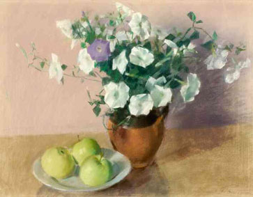 Still life with three apples