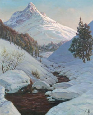 Paysage de montagne enneigé