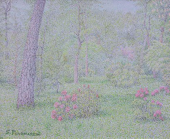 Paysage aux roses rouges