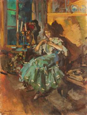 Ballerina in a Green Dress