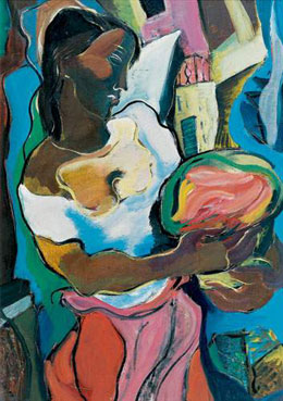 Jeune femme à la jupe rouge