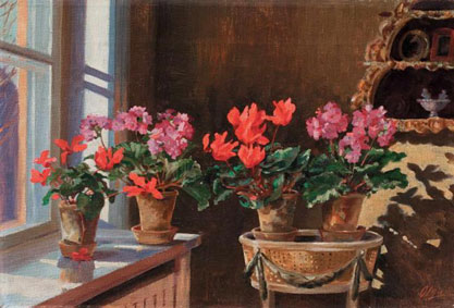 Цикламены и герань