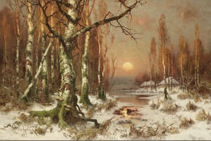 Woodland sunset