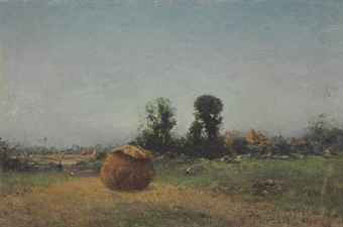 Haystacks in a landscape