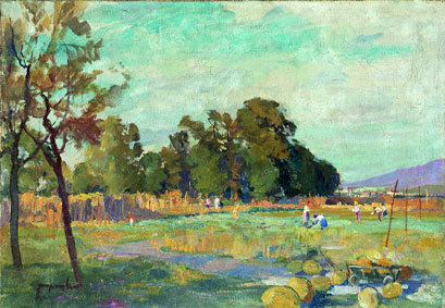 At the field